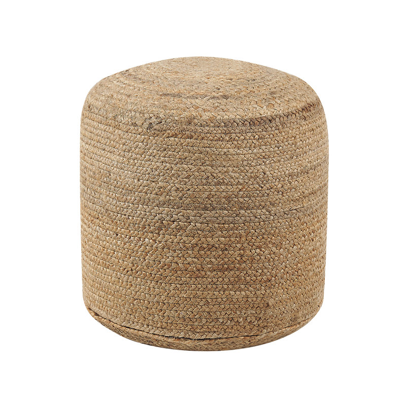 Casas 46cm Wide Round Pouf Ottoman, Beige