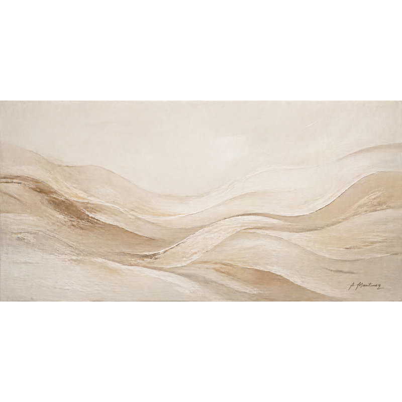 «Neutral Abstract Landscape», art mural sur toile tendue, H 20 po x l 40 po x P 1,5 po