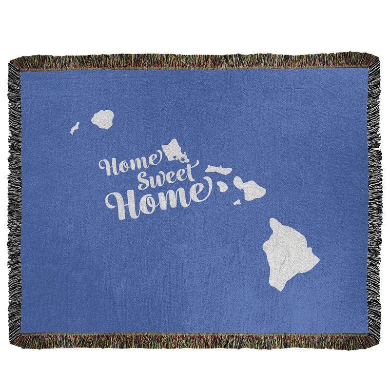 Jeté en coton tissé honolulu doux, l 50 po x L 60 po, Bleu