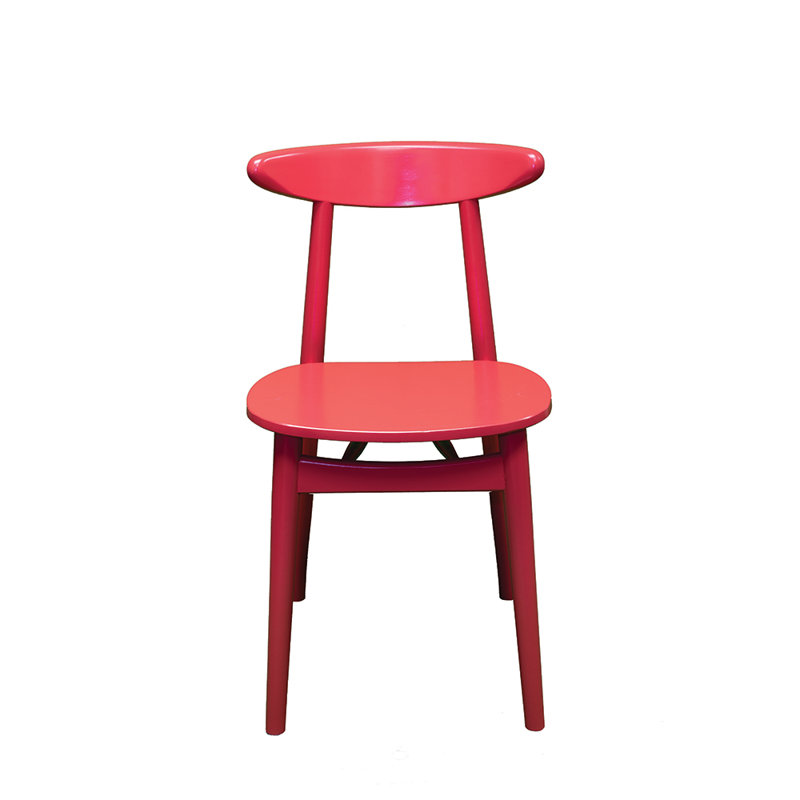 Acushnet 43cm H Solid Wood Ladder Back Stacking Side Chair, Red
