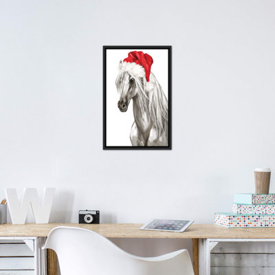 «Christmas White Horse» par Big Nose Work - impression d'art graphique