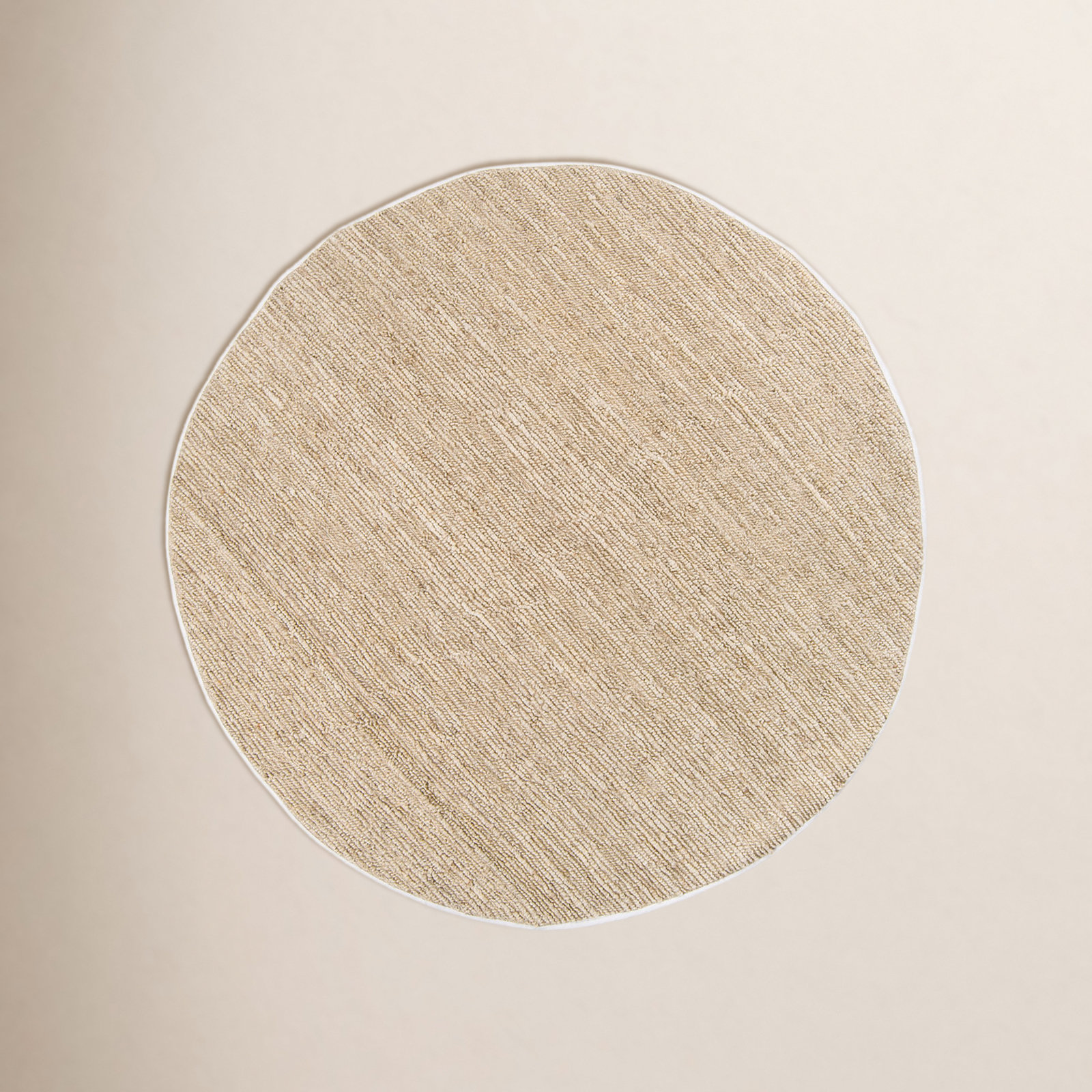 Khaja Ivory Hand-Woven Rug, Round 8'