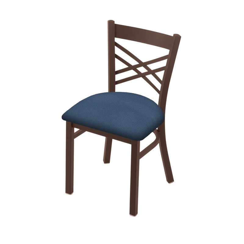 Catalina 18'' H Upholstered Metal Side Chair, Bronze, Vinyl-Rein Bay