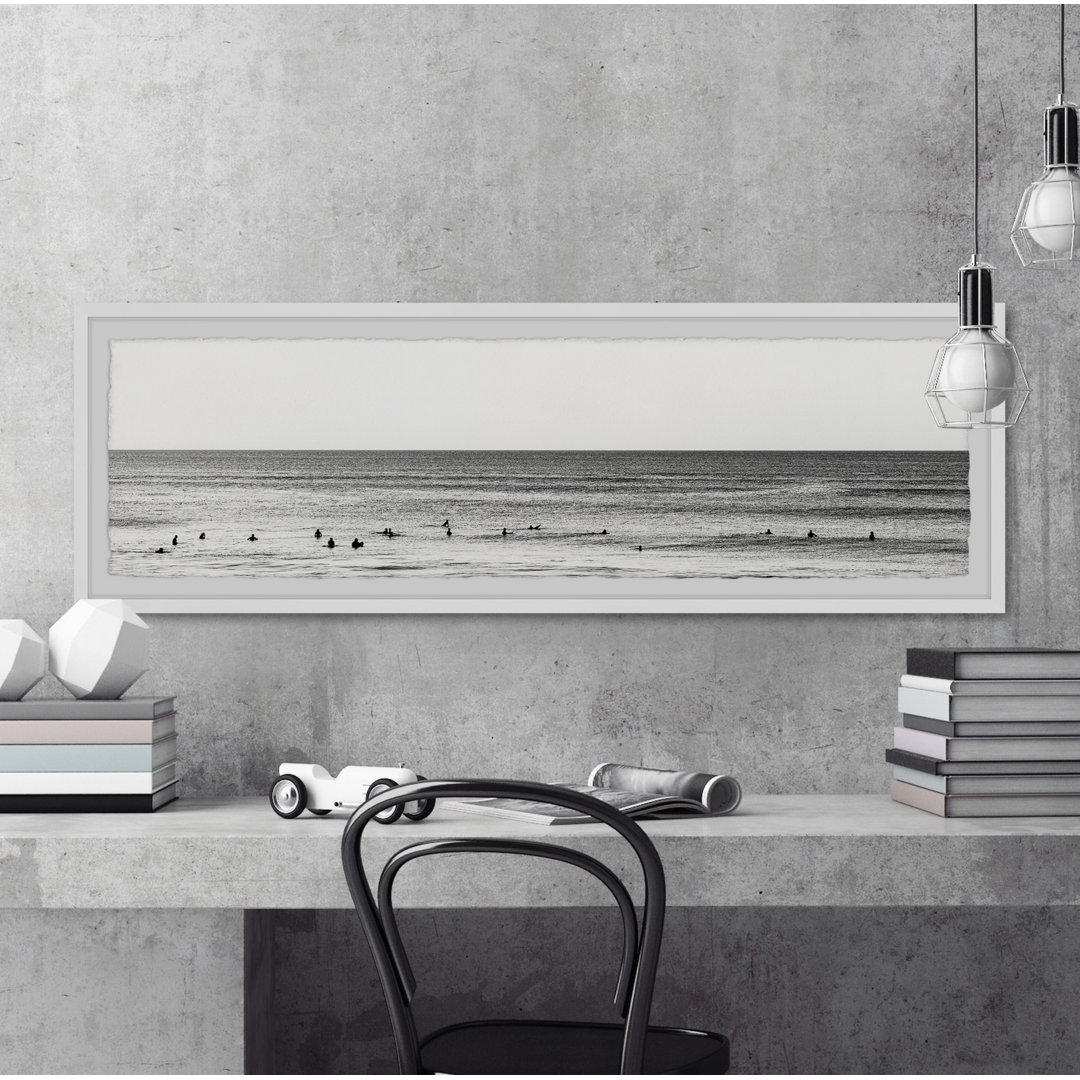 Surfers Line Up - Picture Frame Panoramic Photograph Highland Dunes 