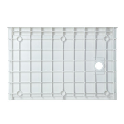 WOODBRIDGE 60 In. X 30 In. Solid Surface Shower Pan Base In White, Alcove Installation With Drain Options, Slip-Resistant & Mold-Resistant