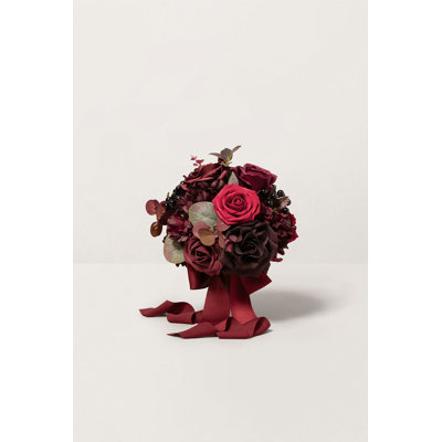  Ling's Moment Bridesmaid Bouquet in Burgundy & Black Baccara (Set of 1)