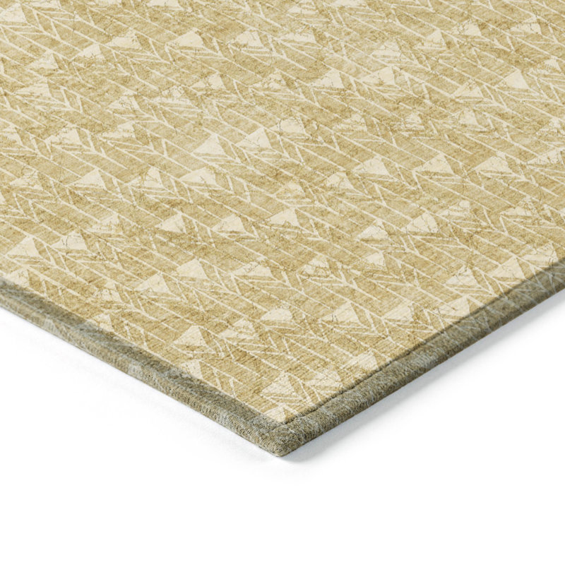 Tapis intérieur lavable antidérapant doré 3 pi x 5 pi