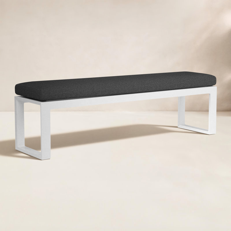 Newport Dining Bench, Spectrum Carbon Sunbrella® Plainweave