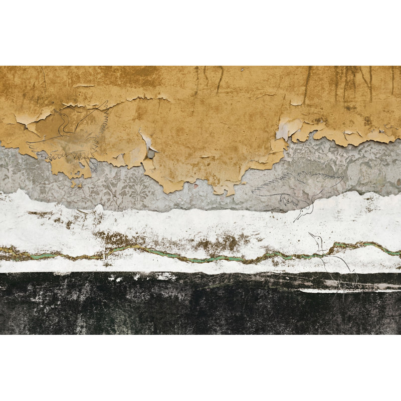 Décoration murale oiseaux en plâtre délavés, 100 po x 96 po, Texturé non collé