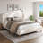 Upholstered Bed Frame With Wingback Headboard