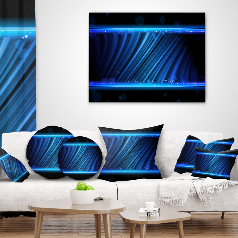Coussin Disco Blue Waves - Abstract Printed