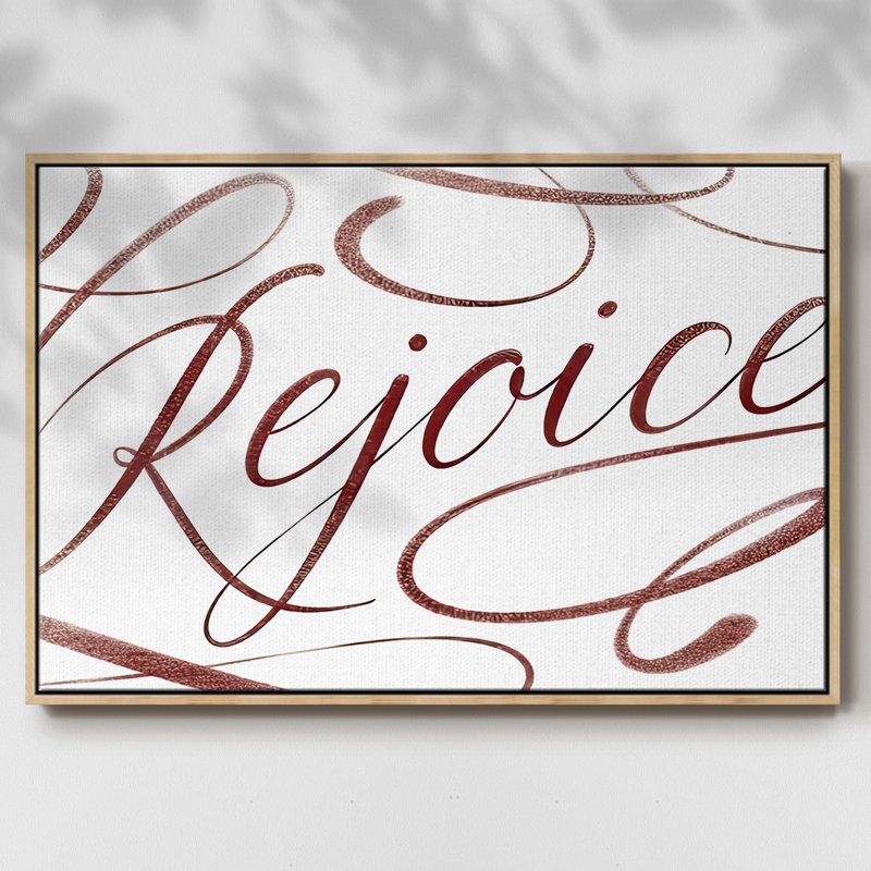 Rejoice, reproduction d'art sur toile, H 17 po x l 25 po x P 1,5 po, Rouge, Encadré naturel