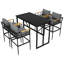 Ensemble de salle à manger 6 pièces avec accoudoirs en bois d'acacia et confort ergonomique Demasi-115694792