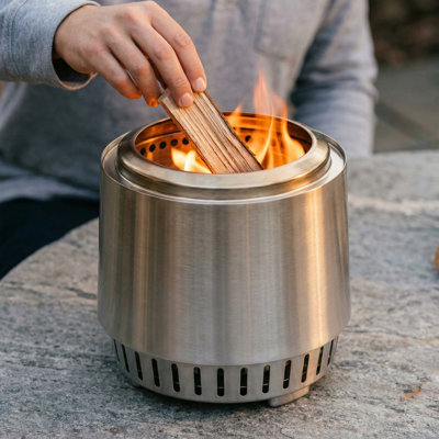 Foyer d'extérieur au feu de bois en acier inoxydable de taille 9 po pour patio, cour et camping