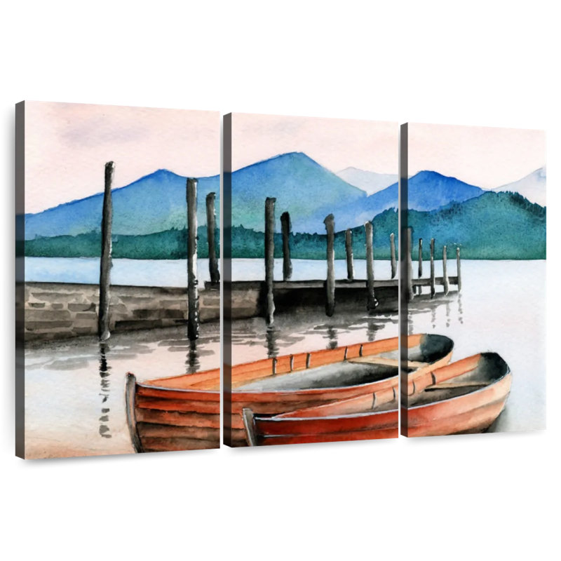 Mehar Boats Ashore, 48" H x 74" W