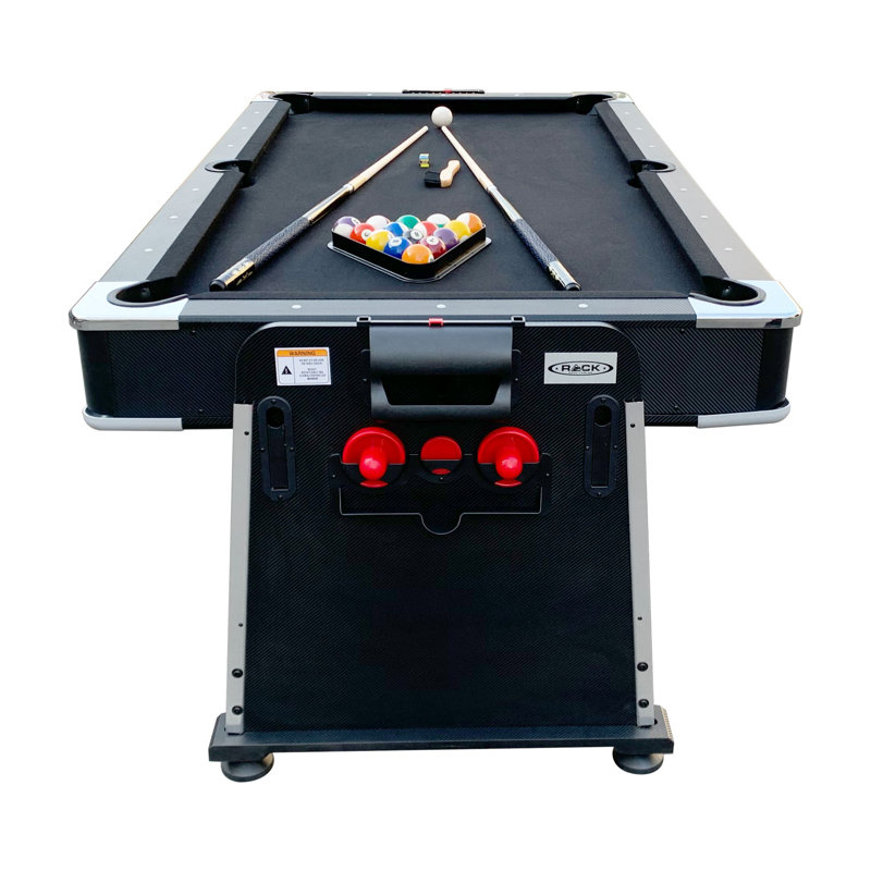 Black 7-Foot 3-in-1 Multi Game Swivel Table