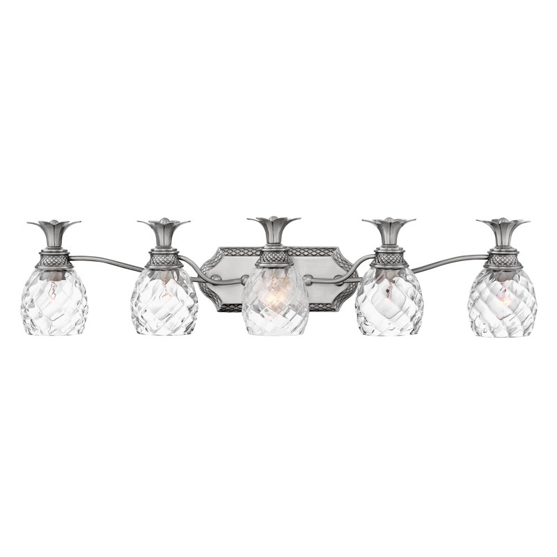 BATH PLANTATION Bath Five Light, Silver/White