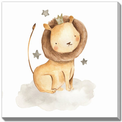 Lion With Stars Canvas Wall Art
