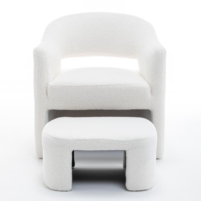 Upholstered Barrel Chair With Ottoman