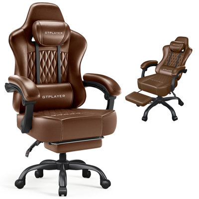 Metro Lane Adjustable Faux Leather Swiveling PC & Racing Game Chair