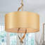 Luminaire suspendu tambour 3 lumières champagne