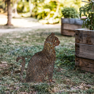 Hand-Painted Decorative Garden Object, 100% Metal, 15.0 x 7.9 inches | Thickness: 0.06 inches | Lightweight at 0.6 lbs, No Assembly Required | Unique Color Variations for Elegant Outdoor Decor