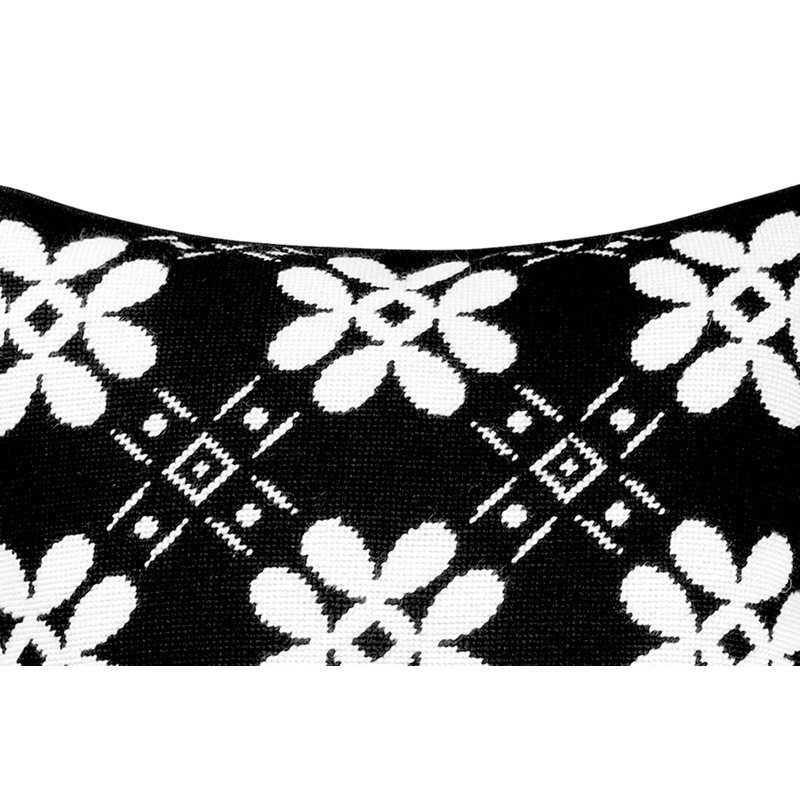 Tile Needlepoint Pillow, Black