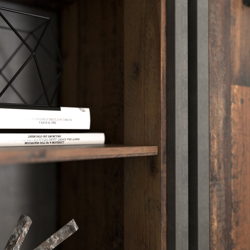 Lanham 220.7cm H Standard Bookcase, 220.7 cm H x 86.7 cm W x 41.6 cm D, Standard