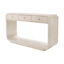 Console de style antique, 3 tiroirs de rangement, tablette de présentation, pieds courbés, placage de paulownia, entrée / couloir / salon, beige