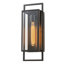 Lanterne murale d'extérieur 19 po H avec cadre noir mat et abat-jour en verre transparent