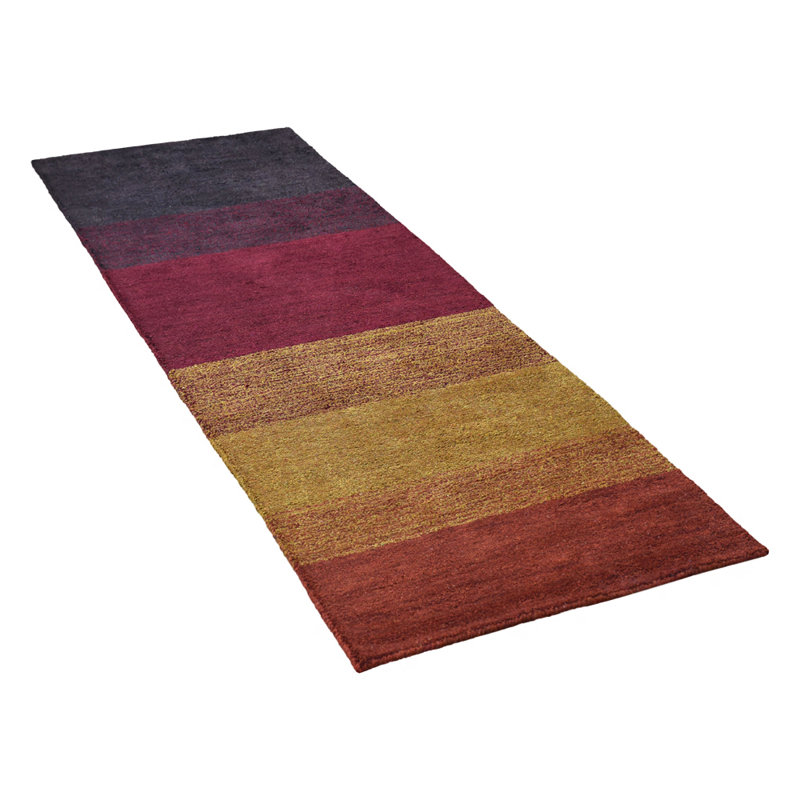 Tapis contemporain en laine nouée à la main Todorka, Tapis de couloir 2 pi 6 po x 10 pi