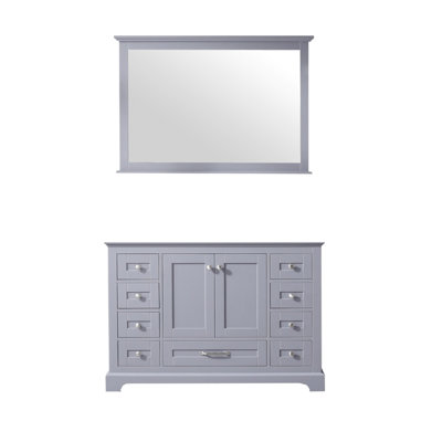 48 po Unité de meuble-lavabo gris foncé l 22 po x P 22 po avec miroir à 9 tiroirs et espace intérieur