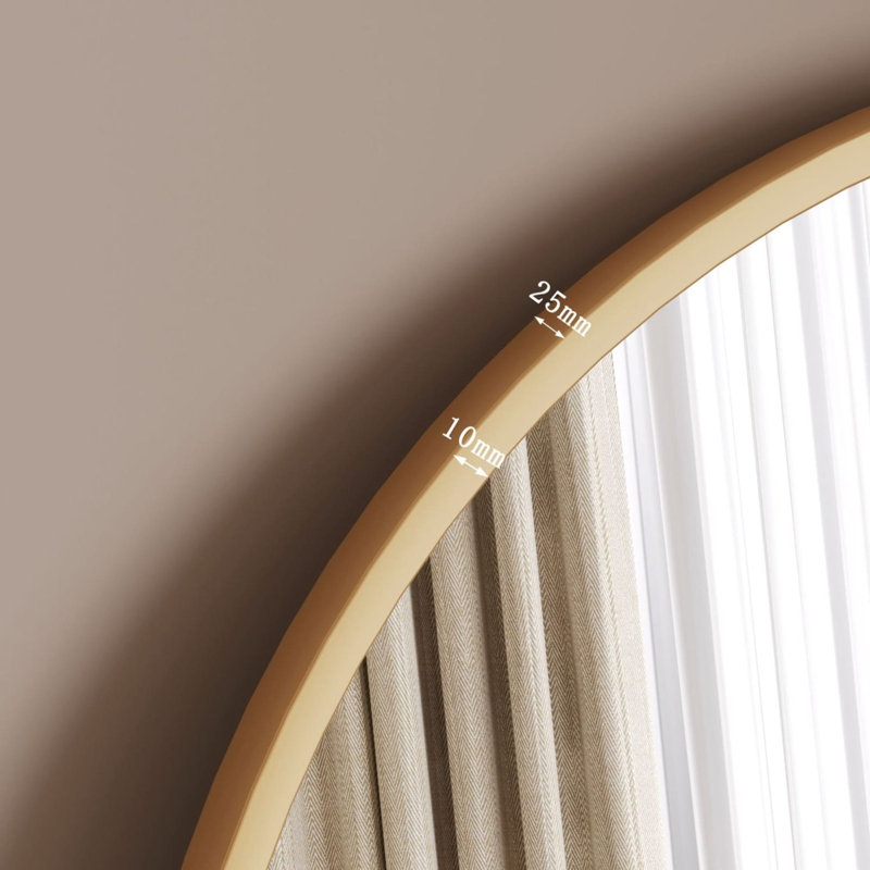 Emi - Gold Metal Runway Oval Wall Mirror, 180cm x 80cm