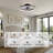 18" Black Flush Mount Ceiling Fan With Light, 6-Speed Quiet DC Motor, Dimmable LED For Bedroom-1712167328