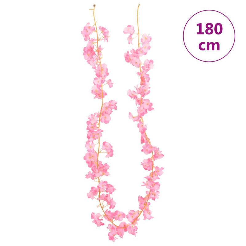  Flower Garlands 6 pcs 180 cm, Dark Pink