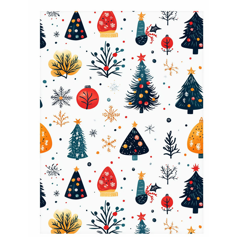 Fêtes, arbre de Noël de rêve, impression d'art moderne sans cadre, H 36 po x l 24 po