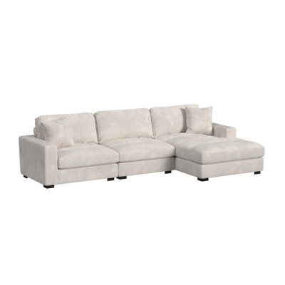 Picket House Furnishings Mesa Modular RHF Chaise With 1 Pillow 20" In Steno Beige