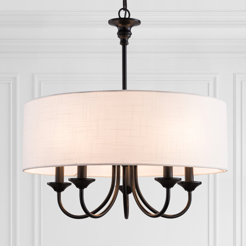 5-Light Modern Farmhouse Chandelier, Rustic Candle Ceiling Hanging Light Fixture for Dining Room