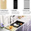 Évier de cuisine encastré noir 33 po x 19 po Gunmetal - 18 cuves doubles en acier inoxydable, robinet, passoire profonde, grille de fond de serviette, support