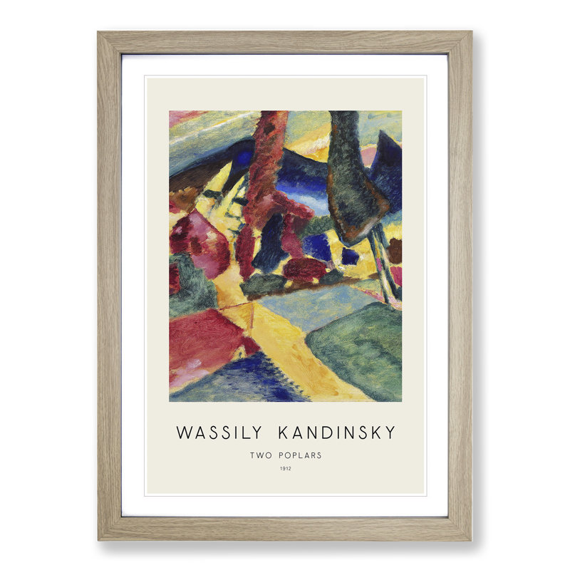 Landscape with Two Poplars by Wassily Kandinsky - Picture Frame Art Prints, 48cm H x 36cm W x 2cm D, Oak Framed