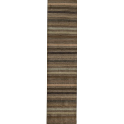 Hand-Knotted High-Quality Brown Runner