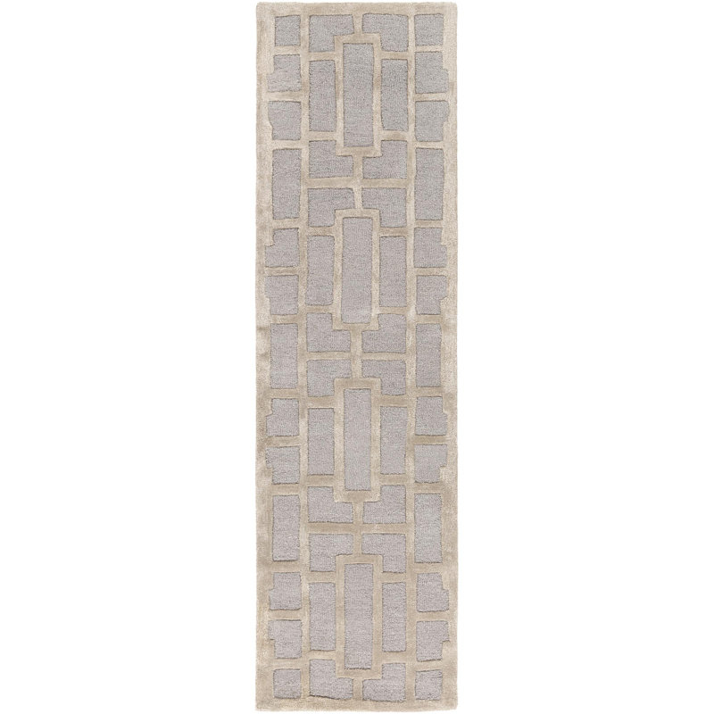 Perpetua Hand Tufted Wool Geometric Indoor Rug, Runner 2'3" x 8'
