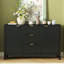 Buffet Artistic Wave-Design avec 3 tablettes réglables, 3 tiroirs et portes à fermeture en douceur pour un rangement polyvalent et une esthétique moderne-1496838219