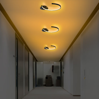 Lustre moderne noir avec structure en métal 18,1 po x 2,4 po x 13 po | DEL intégrée 12 W 3 000 K | Conception élégante pour la salle à manger et les espaces de vie, classe IP20, luminaire élégant pour les maisons contemporaines