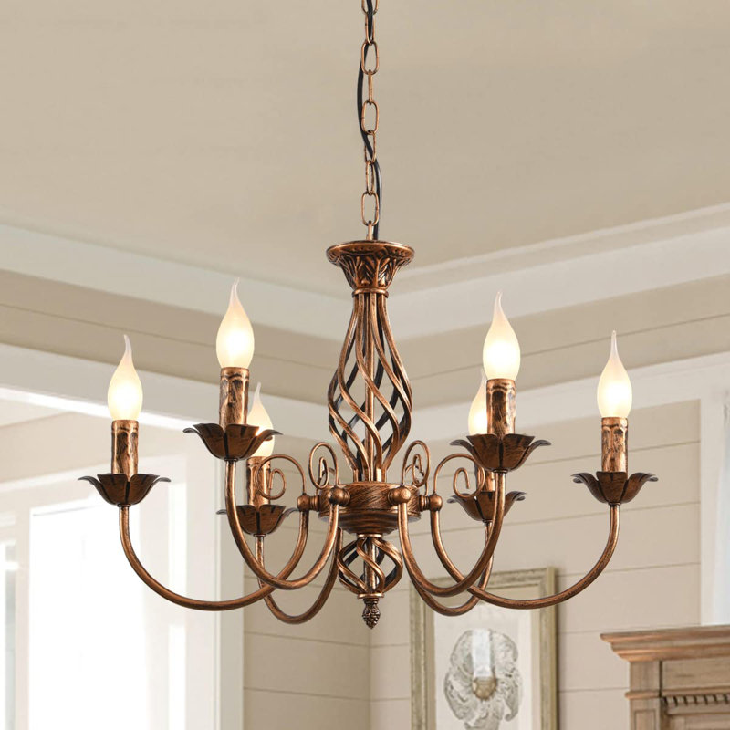 Lustre classique / traditionnel à 6 lumières à intensité variable Dirksen, Bronze