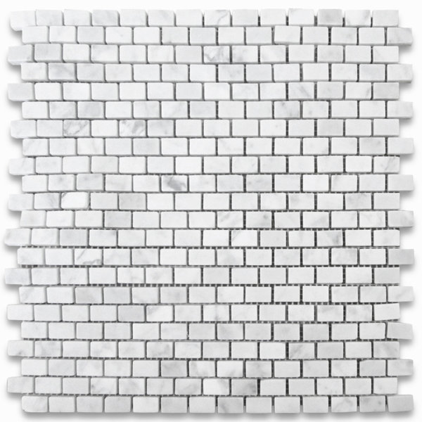 12" x 12" Marble Brick Joint Mosaic Wall & Floor Tile