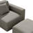 Modern Outdoor Left-arm Patio Chair With Ottoman, No Assembly Patio Sectional, All-weather Uv-resistant Fabric