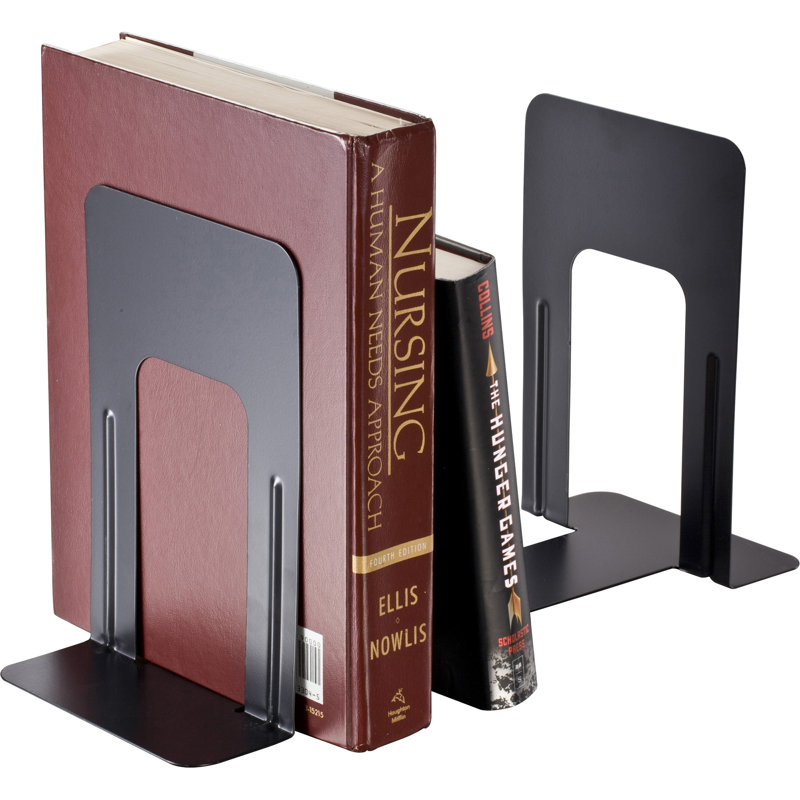 Serre-livres antidérapants, H 9 po x l 5,88 po x P 8,25 po, Noir