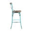 Chaise de bar finition turquoise antique et chêne antique