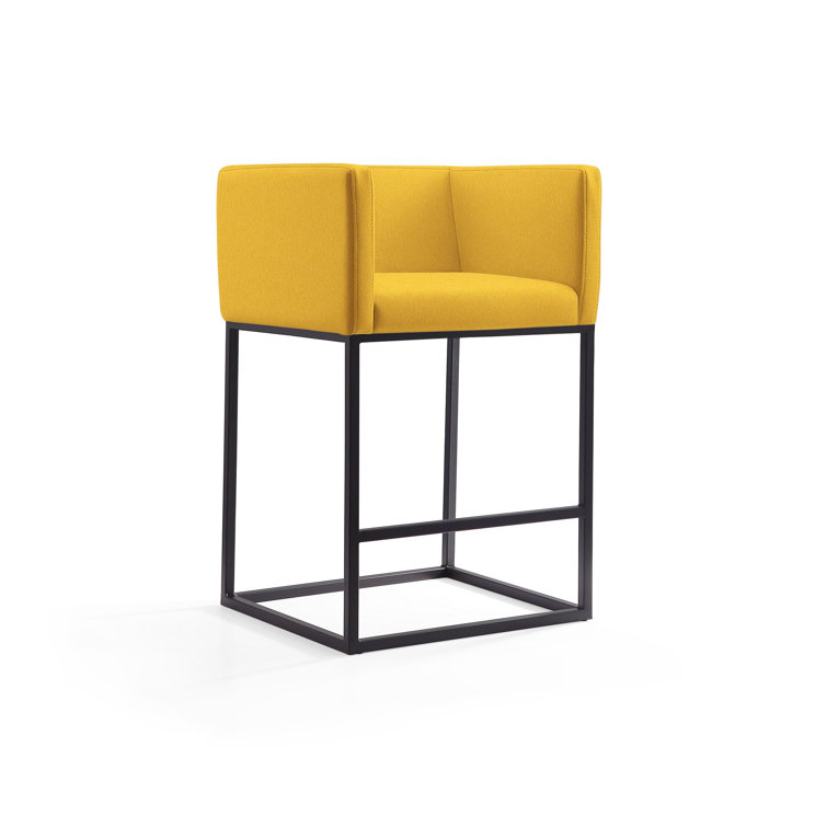 Upholstered Counter Stool with Metal Frame